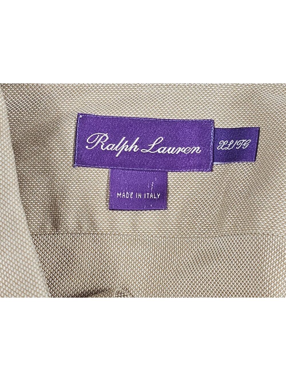 Ralph Lauren Purple Label Mens Check Button Up Shirt Beige Cotton Size XL
